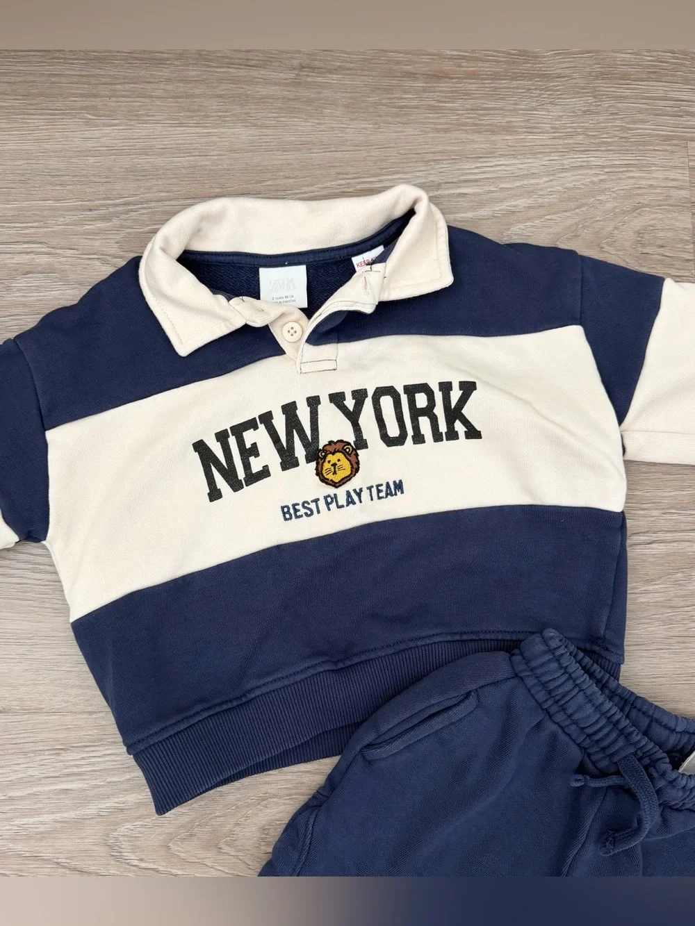 ZARA Toddler Boy New York Lion Sweatshirt Set Size 2 Years